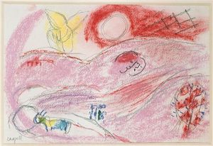 Marc Chagall - -Study to --Song of Songs V---
