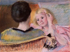 Mary Stevenson Cassatt - Mother combing Sara-s hair