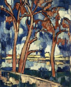 Maurice De Vlaminck - Landscape with Red Trees Chatou