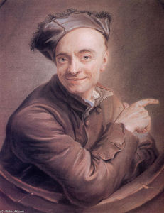 Maurice Quentin De La Tour - Self-Portrait with the bull-s-eye