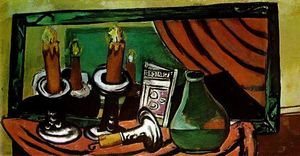 Max Beckmann - Still life with candles and mirror