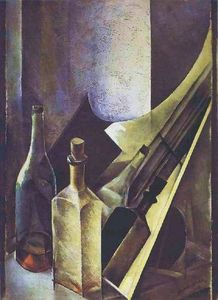 Nathan Altman - A Still Life. Coloured Bottles and Planes.