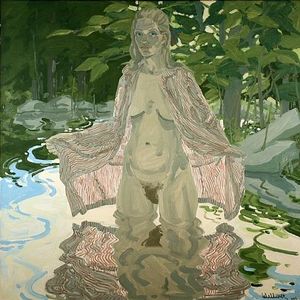 Neil Gavin Welliver - Nude in Striped Robe -2