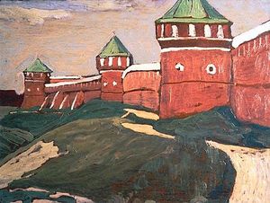 Nicholas Roerich - Suzdal. Walls of Saviour-Euthimius Monastery