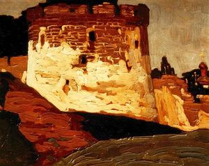 Nicholas Roerich - Pechora. Monastery walls and towers.