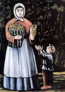 Niko Pirosmani - A peasant woman with her son
