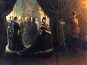 Nikolai Ge - Catherine II at the Coffin of Empress Elizabeth