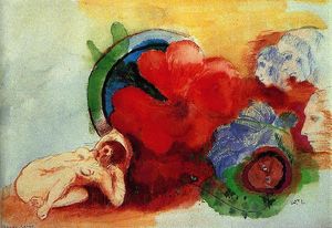 Odilon Redon - Nude, Begonia and Heads