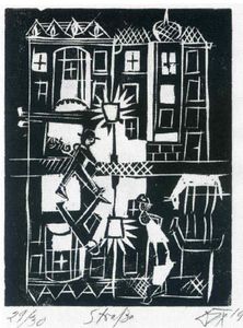 Otto Dix - Street (Strasse) from the portfolio Nine Woodcuts