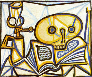 Pablo Picasso - Crane, book and oil lamp