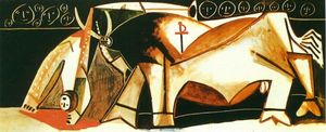 Pablo Picasso - Bullfighting Scene (The picador raised)