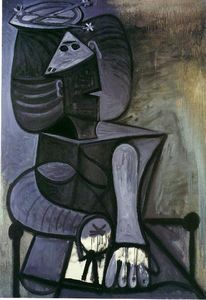 Pablo Picasso - Seated woman with flat hat