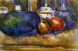 Paul Cezanne - Still Life with Watermelon and Pemegranates