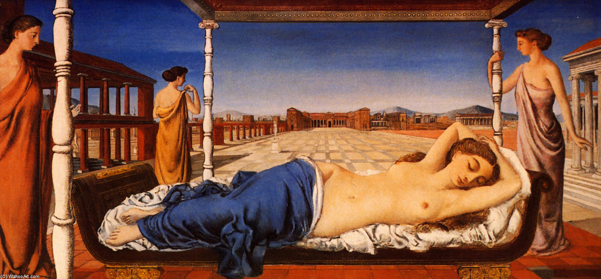  Museum Art Reproductions The Sleeping Venus, 1943 by Paul Delvaux (Inspired By) (1897-1994, Belgium) | ArtsDot.com