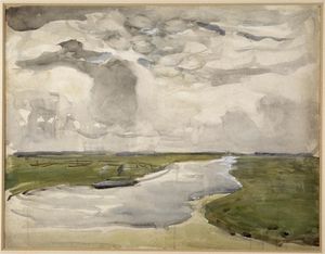 Piet Mondrian - Meandering Landscape with River