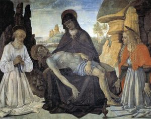 Vannucci Pietro (Le Perugin) - Pieta with St. Jerome and Santa Maria Magdalena