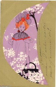 Raphael Kirchner - Girls with olive green surrounds