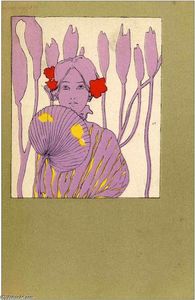 Raphael Kirchner - Girls with olive green surrounds (8)