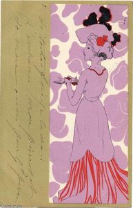 Raphael Kirchner - Girls with olive green surrounds (9)