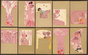 Raphael Kirchner - Girls with olive green surrounds (11)
