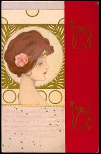 Raphael Kirchner - Girls faces with red border
