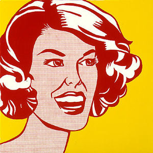 Roy Lichtenstein - Head - red and yellow
