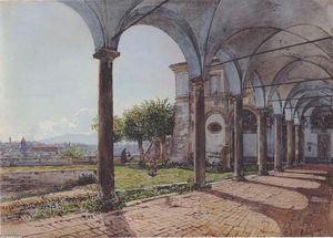 Rudolf Von Alt - View from the Monastery of Sant -Onofrio in Rome
