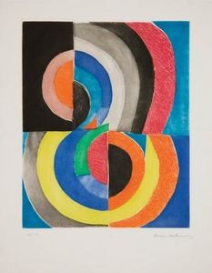 Sonia Delaunay (Sarah Ilinitchna Stern) - Abstract Composition with Semicircles