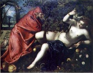 Tintoretto (Jacopo Comin) - Angelica and the hermit