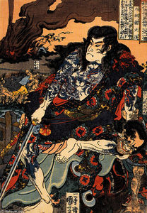 Utagawa Kuniyoshi - Kyumonryu Shinshin and Chokanko Chintasu