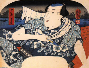 Utagawa Kuniyoshi - Man on a boat