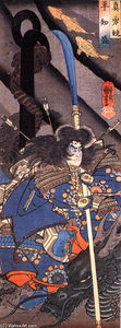 Utagawa Kuniyoshi - Taira Tomomori and a sea dragon