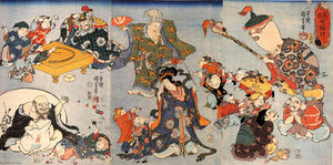 Utagawa Kuniyoshi - The seven gods of good fortune