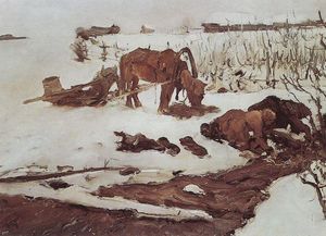 Valentin Alexandrovich Serov - Rinsing Linen. On the River