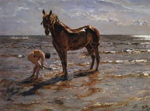Valentin Alexandrovich Serov - Bathing a Horse