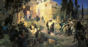 Vasily Dmitrievich Polenov - A depiction of Jesus and the woman taken in adultery