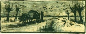 Vincent Van Gogh - Oxcart in the Snow