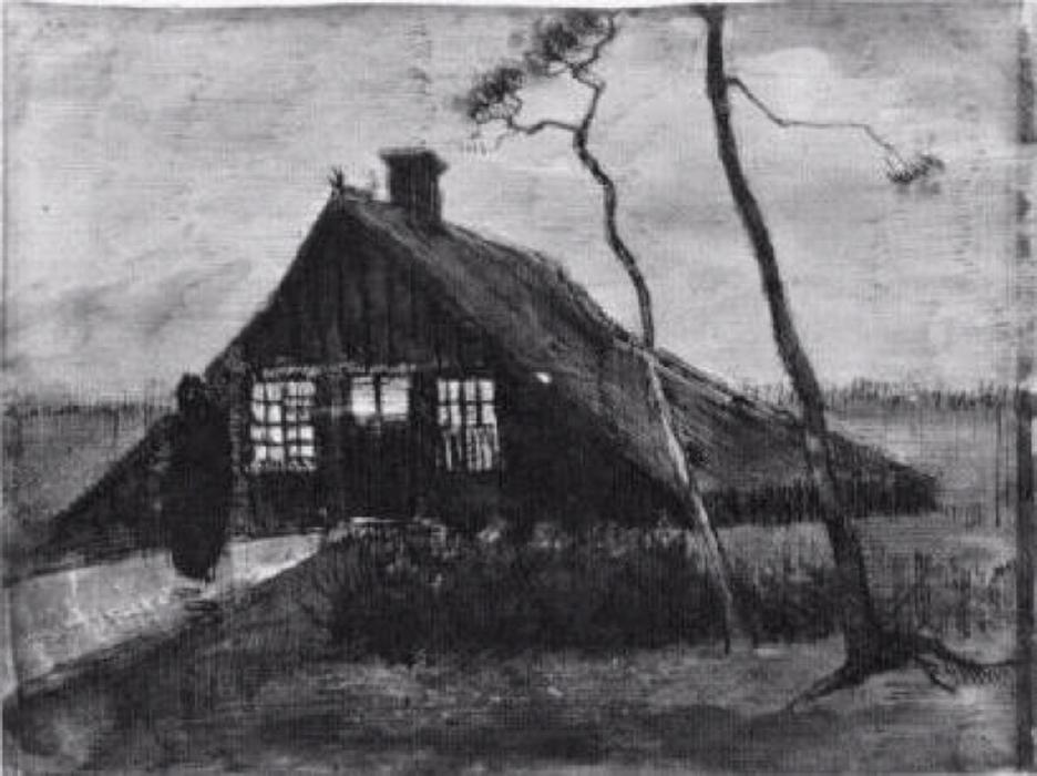  Art Reproductions Farmhouse at Night, 1883 by Vincent Van Gogh (1853-1890, Netherlands) | ArtsDot.com