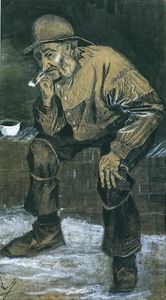 Vincent Van Gogh - Fisherman with Sou-wester, Sitting with Pipe