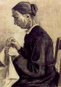 Vincent Van Gogh - Sien, Sewing, Half-Figure