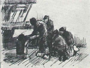 Vincent Van Gogh - Weaver with Other Figures in Front of Loom