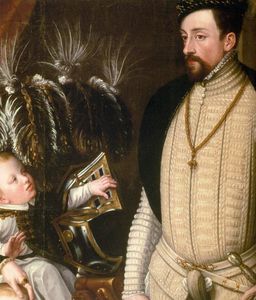Giuseppe Arcimboldo - Maximilian II, His Wife and Three Children (detail)