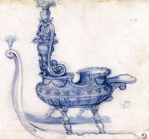 Giuseppe Arcimboldo - Sketch for a Sleigh Shaped like a Basket of Flowers