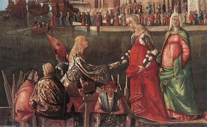 Vittore Carpaccio - Meeting of the Betrothed Couple (detail)
