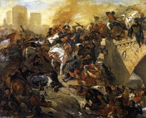 Eugène Delacroix - The Battle of Taillebourg (draft)