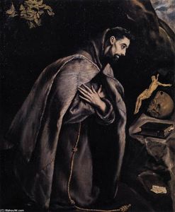 El Greco (Doménikos Theotokopoulos) - St Francis in Prayer before the Crucifix