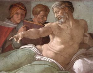 Michelangelo Buonarroti - Punishment of Haman (detail)