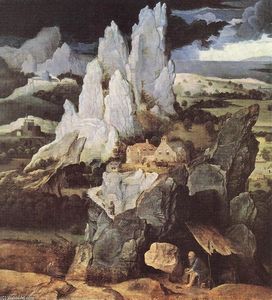 Joachim Patenier - St Jerome in Rocky Landscape