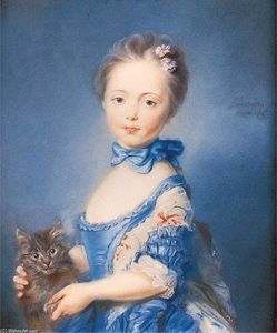 Jean Baptiste Perronneau - A Girl with a Kitten