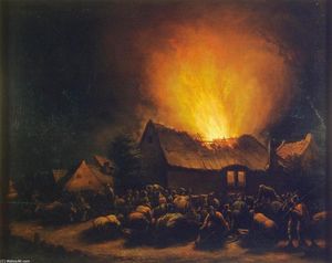 Egbert Van Der Poel - Fire in a Village